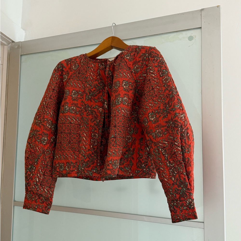 Ulla Johnson Floral Red and Black Blouse